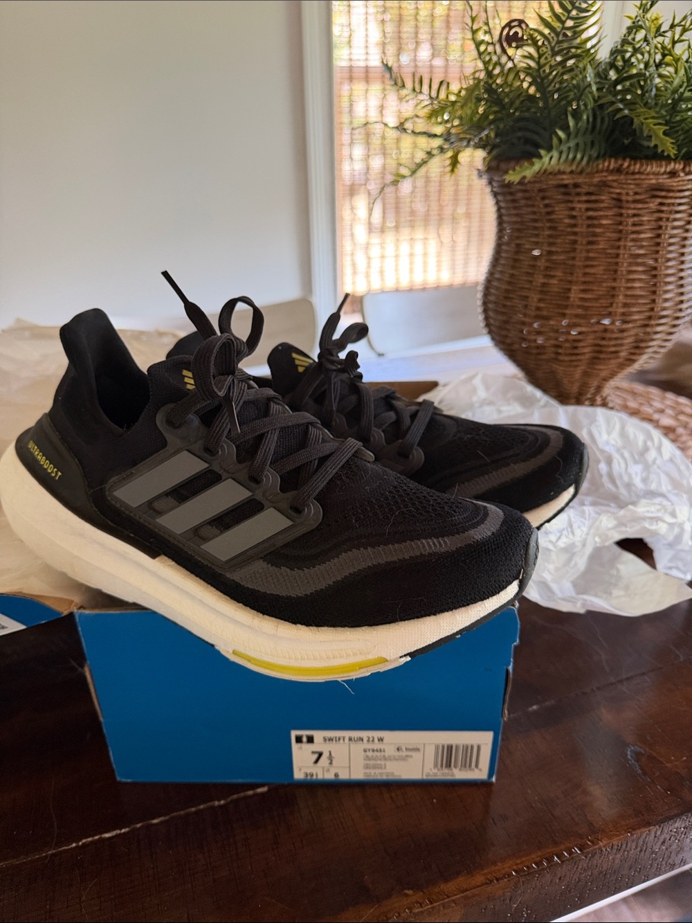 adidas Black and White Women's Athletic Running Shoes with Gray Accents